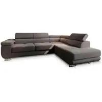 Masseno Ecksofa APIRO R-S mit Schlaffunktion L-Form, Sofa mit Bettkasten, Wohnzimmersofa, Couch, Soffa, Bettsofa, Couchgarnitur- Braun, POSO 06