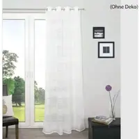 Decolife Gardine "Estelle" Ösen 1 Stk. tlg. Ösenschal mit Blockstreifen weiß