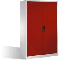 C+P Aktenschrank Acurado mit Drehtüren, 5 Ordnerhöhen, H1950xB1200xT600mm Front Rubinrot Korpus Lichtgrau