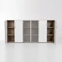 Maro Büroschrank 3 OH abschließbar mit 2 Glastüren Grafo