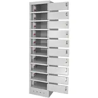 Proregal Notebook-Schrank mit 10 Fächer HxBxT 180 x 40 x 50 cm Lichtgrau
