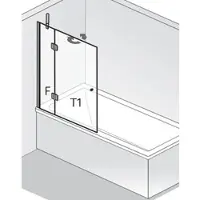 Hsk teilgerahmt Badewannenaufsatz 2-teilig „Aperto“ pendelbar an Nebenteil Glas Linea 02, Profile Chromoptik (Alu Hochglanz poliert), B: 1140 mm H: 1500 mm