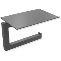 Hewi System 900 Q WC-Papierhalter 900Q21.00260SC pulverbeschichtet dunkelgrau perlglimmer tiefmatt, aus Edelstahl, mit Deckel 140x106x100mm