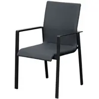 Meingartenversand.de Garten Stapelsessel Santander - ca. 57,5 x 61 x 91 cm - Farbe: Anthrazit - Stapelsessel aus pulverbeschichtetem Aluminium - Lieferung als 4er-Set