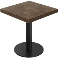 GGM Möbel CT | Bistro Tisch | B:T 70 x 70 cm | H 77 cm | Walnuß | Gestell: Schwarz