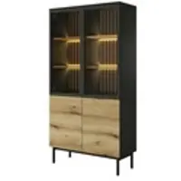 Möbel Kraft Vitrine ¦ schwarz ¦ Maße (cm): B: 100 H: 188