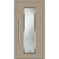 Haustuerenland.de Smarte Haustür "JULE" 79 mm RC2 mit Fingerprint Graubeige RAL 1019 innen öffnend DIN links