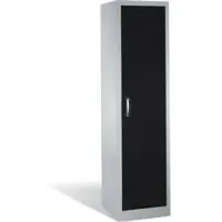 C+P Aktenschrank Acurado mit Drehtür, 5 Ordnerhöhen, H1950xB500xT500mm Front Schwarzgrau Korpus Lichtgrau