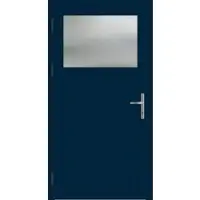 Haustuerenland.de PREMIUM Aluminium Nebeneingangstür "ANTONIA-Q" 59 mm Stahlblau RAL 5011 beidseitig außen öffnend DIN links