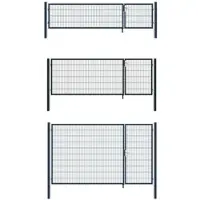 Aileenstore Gartentor Zauntor Einfahrtstor Stabmattenzaun Doppelflügel Anthrazit Grau 800 x 3500 mm