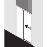 Kermi Pega Gleittür 2-tlg. bodenfrei mit Festfeld PED2L12018VYK 120x185cm, silber hochglanz ESG SR Opaco Clean, links, auf Duschwanne