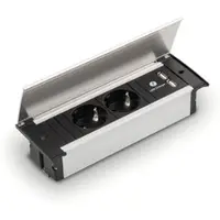 NABER KAPSA-USB 2-fach Steckdosenelement mit Doppel USB-Charger zum Einbau in die Arbeitsplatte, Frontblende oder Seitenwand / Steckdosen / Steckdose