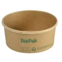 Biopak DUNI Ronda Bowl Slim ungeteilt, 350 ml 197183 , 1 Karton = 15 x 35 Stück, braun