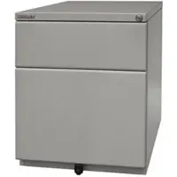 Bisley OBA Rollcontainer mit 2 Schüben aus Metall abschließbar in silber - Bürocontainer mit Universalschublade & Hängeregistratur, Container mit