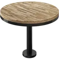 GGM Möbel MML | Bistro Massiv Tisch | Rund | Ø 60 x 77 cm | Eiche / Schwarz
