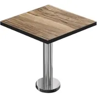 GGM Möbel BML | Bistro Tisch | 60 x 60 x 74,5 cm | Quadratisch | Schwarzer Rand | Sheesham / Edelstahl