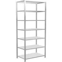 Schulte Lagertechnik Büroregal Stecksystem MultiPlus150, Grundregal, 7 Fachböden, ohne Mittelanschlag, B 1000 x T 600 x H 2300 mm, Lichtgrau RAL 7035