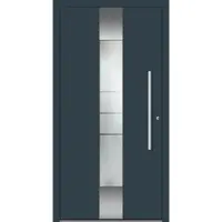 Haustuerenland.de SCHÜCO ADS 75.SI Haustür Aluminium "AMADEJA" Anthrazit RAL 7016 beidseitig innen öffnend DIN rechts