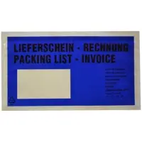 VEPATIM 1000x Dokumententaschen *Lieferschein/Rechnung* DIN Lang 235x130mm blau