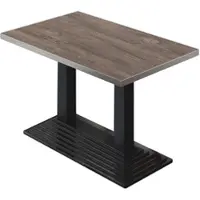 GGM Möbel BPY | Bistro Tisch | 130 x 80 x 78,5 cm | Quadratisch | Edelstahl Rand | Light Wenge / Schwarz