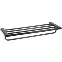 BRILLANTBAD BORGANIC BLACK Handtuchablage Edelstahl Schwarz 214x640x95 mm für Bad & WC >> zum Bohren