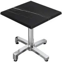 GGM Möbel WBO | Bistro Außen Tisch | B:T:H 60 x 60 x 78,5 cm | Schwarz Marmor / Aluminium | Quadratisch