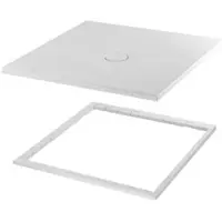 Bette BetteFloor Duschwanne mit Minimum-Wannenträger und BetteGlasur Plus, 800x800mm, 5831-441PLUS,T1