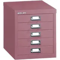 Bisley Metall Schubladenschrank 5 Schubladen 279 x 380 x 325 mm Rosa