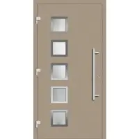 Haustuerenland.de Haustür RC3 "ELISABETH" 79 mm Graubeige RAL 1019 beidseitig außen öffnend DIN links