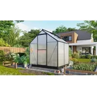 Pergart Vitavia, Aktionsangebot (inkl. 100 Euro Zubehör): Gewächshaus "Eos 3100", schwarz, 3,1 m², 6 mm HKP