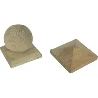Meingartenversand.de Pfostenkappe Kugel 9 x 9 cm - Pfostenabdeckung aus imprägniertem Holz, die Pfosten-Kappe schützt Zaunpfosten vor Regen, Zaunkappen für 9x9 Holzpfosten