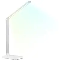 Lunartec Aluminium-Schreibtischleuchte, CCT, 660 Lumen, USB, silber/weiß