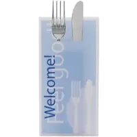 Sovie HORECA Besteckserviette Feel Good in Blau aus Linclass Airlaid 40 x 40 cm, 75 Stück - Bestecktasche