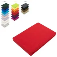 EXKLUSIV HEIMTEXTIL Microfaser Spannbettlaken Rundumgummizug 140 - 160 x 200 cm + 28 cm Rot