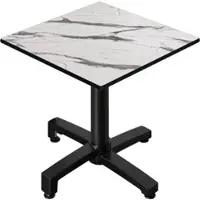 GGM Möbel CPBC | HPL Bistro Tisch | B:T:H 60 x 60 x 78 cm | Weiß Marmor / Aluminium | Zusatzgewicht | Quadratisch
