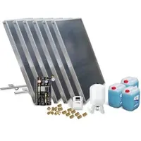 SUNEX Solar-Paket Brauchwasser 6x AMP 2.0 Flachkollektor 12,06 qm Schrägdachmontage
