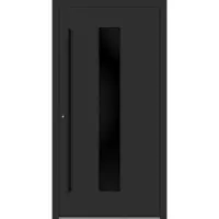 Haustuerenland.de Aluminium Haustür "MAJA" 90 mm RC2 BLACKLINE Anthrazit Eisenglimmer DB 703 beidseitig innen öffnend DIN links