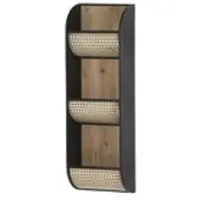 Möbel Kraft Wandregal Pine , schwarz , Maße (cm): B: 31 H: 92 T: 14.0