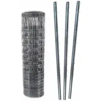 Aquagart 150m Wildzaun Forstzaun Weidezaun 180/24/15 Schwere Ausführung+ Z-Profil Zaunpfosten 2,3m lang