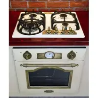 Kaiser Gas Herdset Autark Empire Elfenbein/ Gasbackofen Einbaubackofen EG 6345 ElfEm+Gaskochfeld 60cm KG 6325 ElfEm