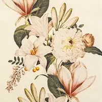 Home Fashion , Vintage Flowers, Lunch-Servietten aufgefaltetes Maß 33 cm x 33 cm, im Viertelfalz, 20 Stück pro Packung