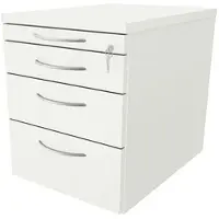 Fm Büromöbel Schubladen Rollcontainer »Sidney« einheitliches Dekor weiß, 43.4x54x60 cm