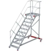 Euroline 513 Wartungsbühne 45° 1000mm Stufenbreite 10 Stufen Alu gerieft