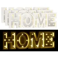 Lunartec LED-Schriftzug "HOME" aus Holz & Spiegeln mit Timer, 3er-Set