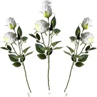 Layba Künstliche Rosen 3er Set Weiß/Creme 55cm – Hochwertige Dekoration für Hochzeiten, Events & Wohnräume