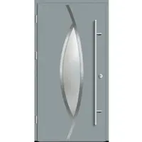 Haustuerenland.de Aluminium Haustür "ARIANA" 82 mm RC2 Silbergrau RAL 7001 beidseitig außen öffnend DIN links