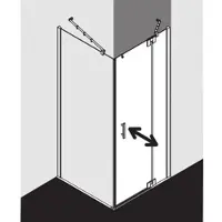 Kermi Filia XP Pendeltür 1-flügelig mit Festfeld FX1WR14018VYK 140 x 185 cm, silber hochglanz, ESG SR Opaco Clean, rechts, auf Duschwanne