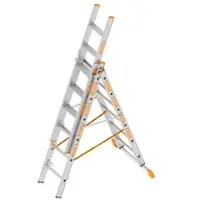 Layher Mehrzweckleiter Topic 1041, 3-teilig, mit 2 x 6 Sprossen + 1 x 6 Stufen