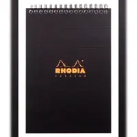 Rhodia 5x Notepad Rhodiactive A5, Spiralblock, 80 Blatt kariert 90g - Schwarz 16920C