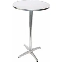 Mendler Alu-Stehtisch + Bistrotisch, höhenverstellbar 70/110cm, Ø=60cm ~ klappbar